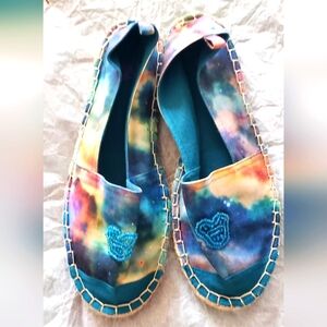 Disney Parks Mickey Mouse Tie Dye Beaded Espadrilles - 9M (run small) - NWOT